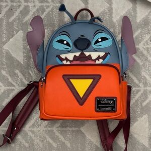 Loungefly Disney Stitch Experiment 626 Faux Leather Womens Double Strap backpack